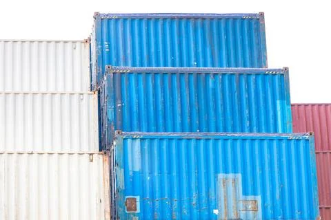 Cargo Containers Stack Cargo Containers Stack at the Pier docks Copyright:... Foto stock