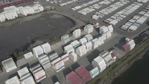 Cargo Containers Stacked High 4k 動画素材 184975355