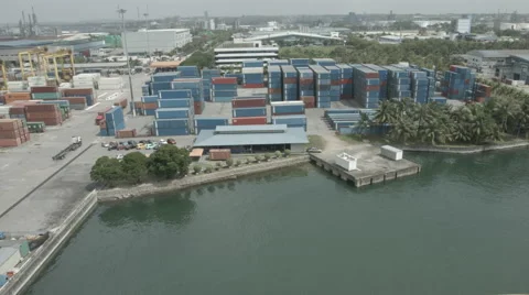 Cargo Containers Stacks At Terminal Stock Footage 65335478