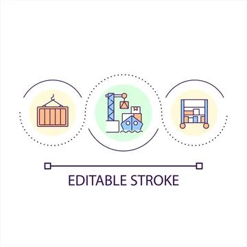 Cargo containers transportation loop concept icon Stock Illustration
