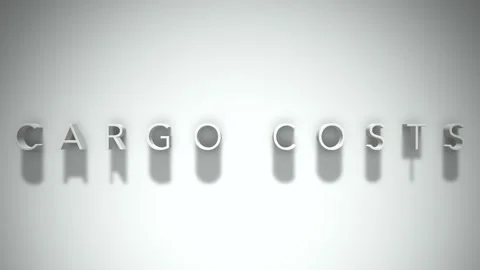 Cargo costs 3D title animation with shadows on a white background Stock Footage 297104353