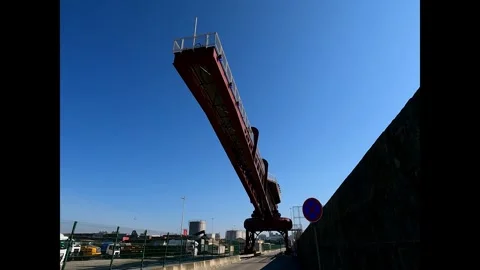 Cargo Crane Loading Freight at the Port Stock Footage 288226140