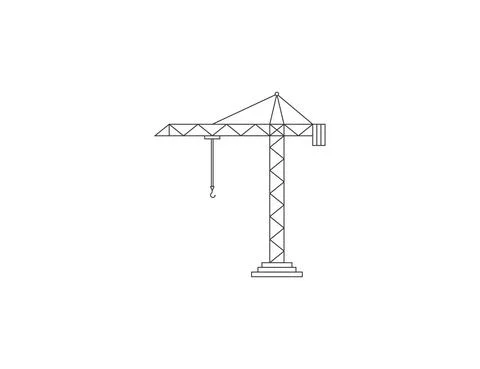 Cargo crane, tower crane icon. Vector illustration. Stock Illustration