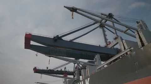 Cargo crane used for cargo operations in port. Stock Footage 113066590