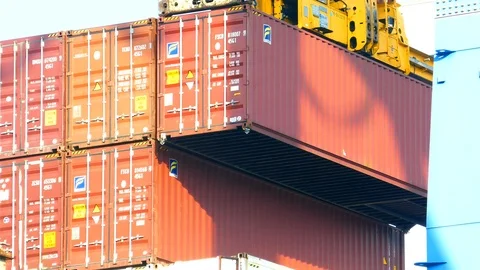 Cargo crane work 4k intro outro for business  Stock Footage 100038236