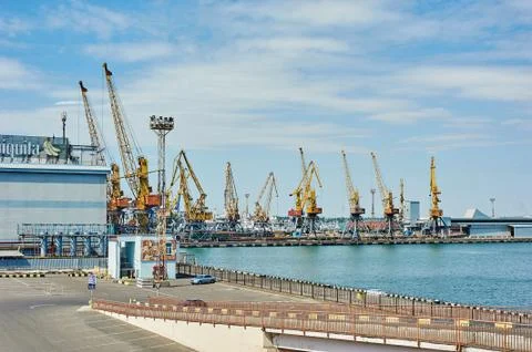 Cargo cranes on rails 写真素材