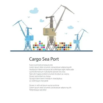 Cargo Cranes at the Seaport 스톡 일러스트