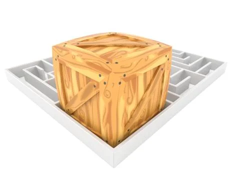 Cargo crate with maze Stock Illustration