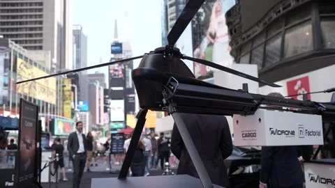 Cargo delivery drone display in Times Square Stock Footage 339303235