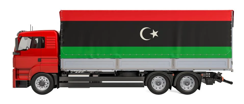 Cargo Delivery in Libya concept, 3D rendering イラスト素材