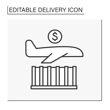 Cargo delivery line icon Stock Illustration