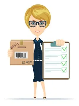 Cargo delivery notification, vector illustration Stock Illustration
