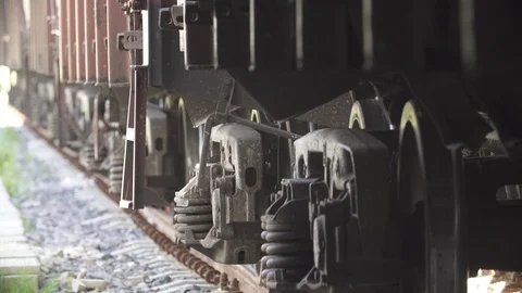 Cargo delivery by train to the big hangar, business Stock Footage 115052865