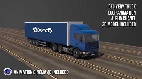 Cargo Delivery Truck Freight Drive Highway Lorry Logistic Road Transportatio Stock After Effects