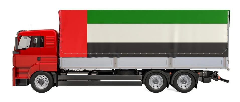 Cargo Delivery in the UAE concept, 3D rendering Stock Illustration