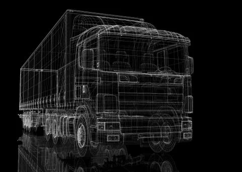 Cargo Delivery Vehicle Stock Illustration