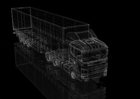 Cargo Delivery Vehicle Stock Illustration