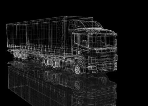 Cargo Delivery Vehicle Stock Illustration