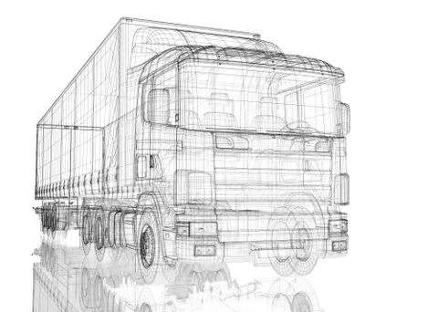 Cargo Delivery Vehicle Stock Illustration