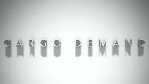 Cargo demand 3D title animation white text on a white background Stock Footage 299423803