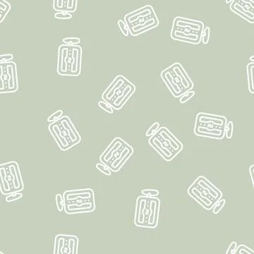 Cargo diver accessory line vector seamless pattern Stock Illustration