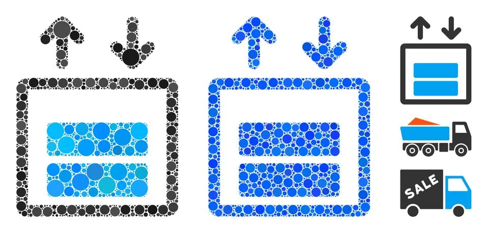 Cargo Elevator Composition Icon of Circles Ilustración de archivo