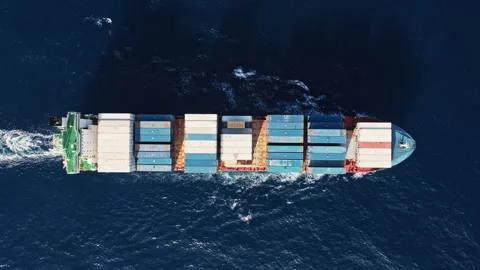 Cargo export business. Container ship. Shipping logistics. Commercial shipping Stock Footage 345529778