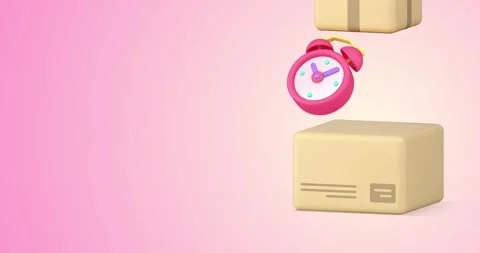 Cargo express delivery postal parcel package transportation 3d icon animation 스톡 동영상 276733408