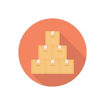Cargo flat color icon Illustrazione stock