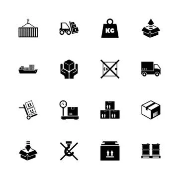 Cargo - Flat Vector Icons Stock Illustration