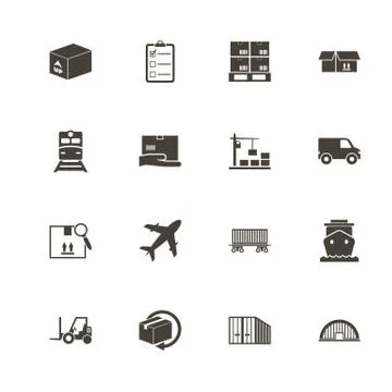 Cargo - Flat Vector Icons Stock Illustration