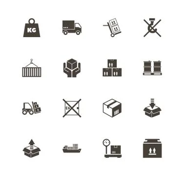 Cargo - Flat Vector Icons Stock Illustration