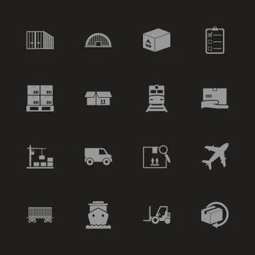 Cargo - Flat Vector Icons Stock Illustration