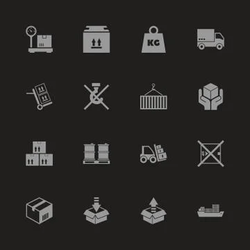 Cargo - Flat Vector Icons Stock Illustration
