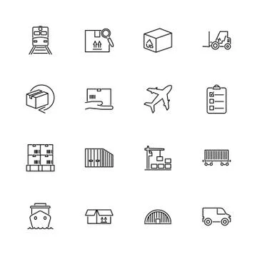 Cargo - Flat Vector Icons Stock Illustration