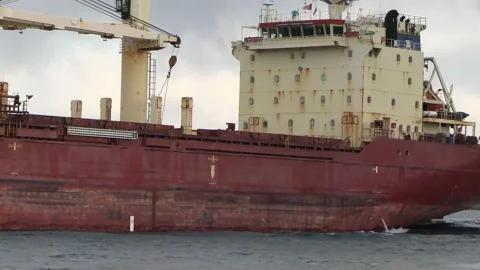 Cargo Freighter Ship St. Clair River Port Huron Video stock 194693213