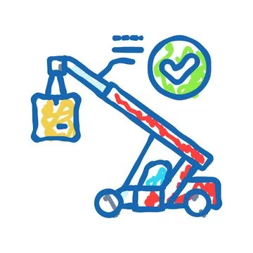Cargo handling logistic manager icon doodle illustration Stock Illustration