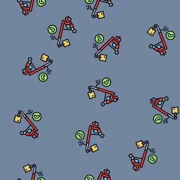 Cargo handling logistic manager vector seamless pattern Stock Illustration