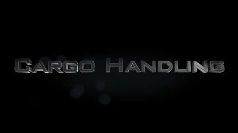 Cargo Handling title metal text on black alpha channel background Stock Footage 295830112