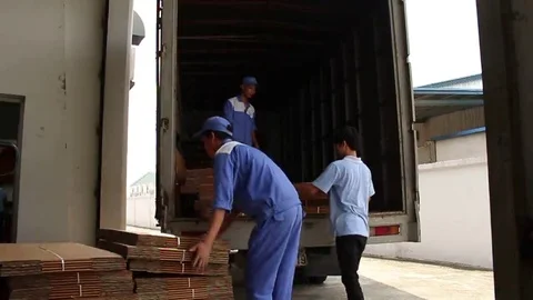 Cargo handling workers Stock Footage 69187513