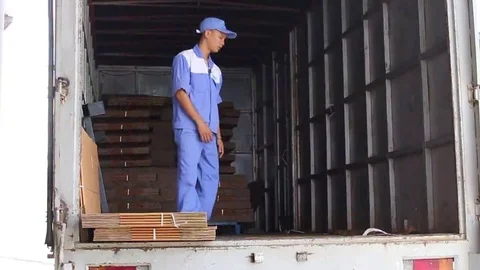 Cargo handling workers Stock Footage 69187826