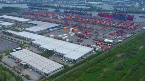  the cargo harbour in Hamburg Stock Footage 241304476