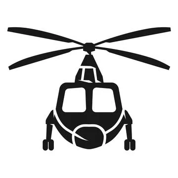 Cargo helicopter in front icon, simple style Illustrazione stock