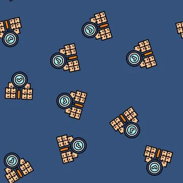 Cargo inspection autonomous delivery vector seamless pattern Stock Illustration