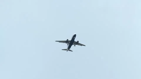 Cargo jet plane flying directly overhead 2 Stock Footage