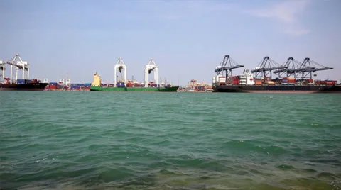 Cargo jetty with the sea Stock Footage 38946190