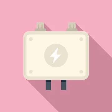 Cargo junction box icon flat vector. Wall safety Stock Illustration