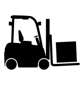 Cargo loading machine forklift truck for lifting box goods in warehouse fork  Stock Illustration