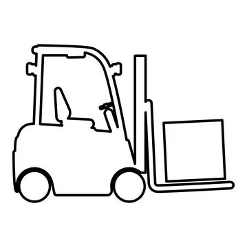 Cargo loading machine forklift truck for lifting box goods in warehouse fork  Stock Illustration