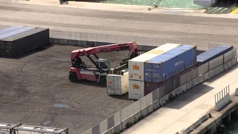 Cargo loading in a shipyard Stock Footage 251741341